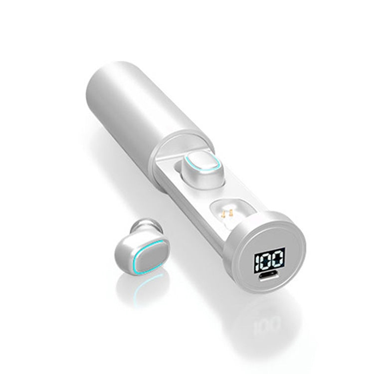 C1 Bluetooth 5.0 TWS 円形チムニータッチデジタルディスプレイ 真のワイヤレスBluetoothイヤホン 充電ボックス付き、円形チムニー