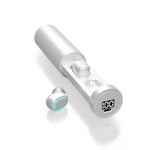 C1 Bluetooth 5.0 TWS 円形チムニータッチデジタルディスプレイ 真のワイヤレスBluetoothイヤホン 充電ボックス付き、円形チムニー