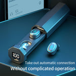 C1 Bluetooth 5.0 TWS 円形チムニータッチデジタルディスプレイ 真のワイヤレスBluetoothイヤホン 充電ボックス付き、円形チムニー
