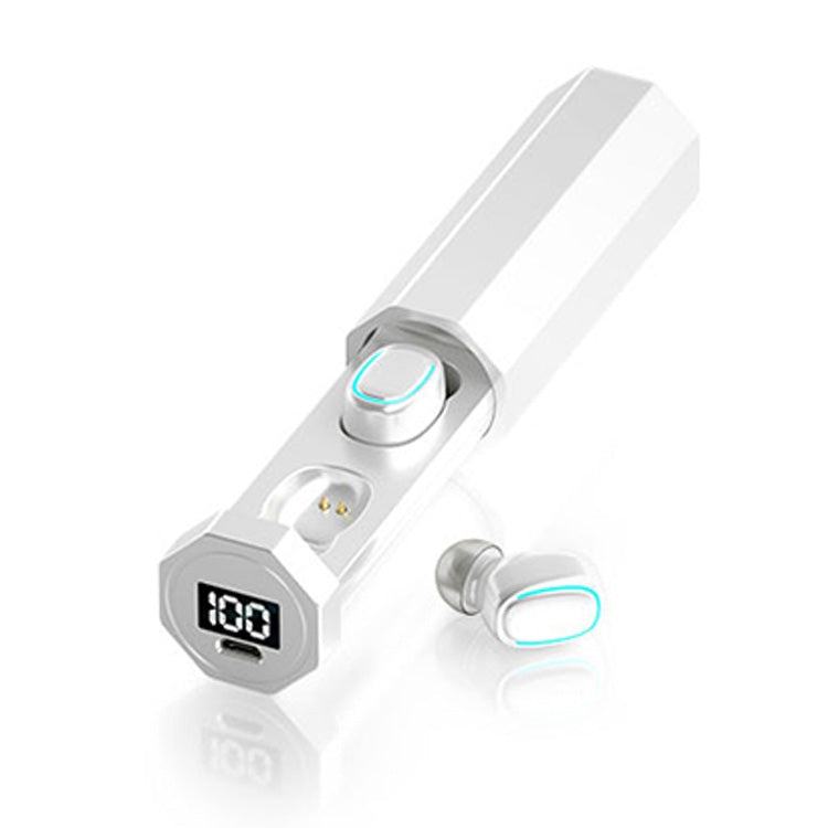 C1 Bluetooth 5.0 TWS タッチ多角形デジタルディスプレイ 真のワイヤレスBluetoothイヤホン 充電ボックス付き、多角形
