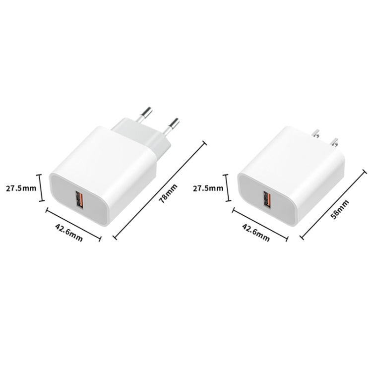 M117 2.4A シングルUSBポートフラッシュ充電器 トラベル充電器 EUプラグ シングルUSB