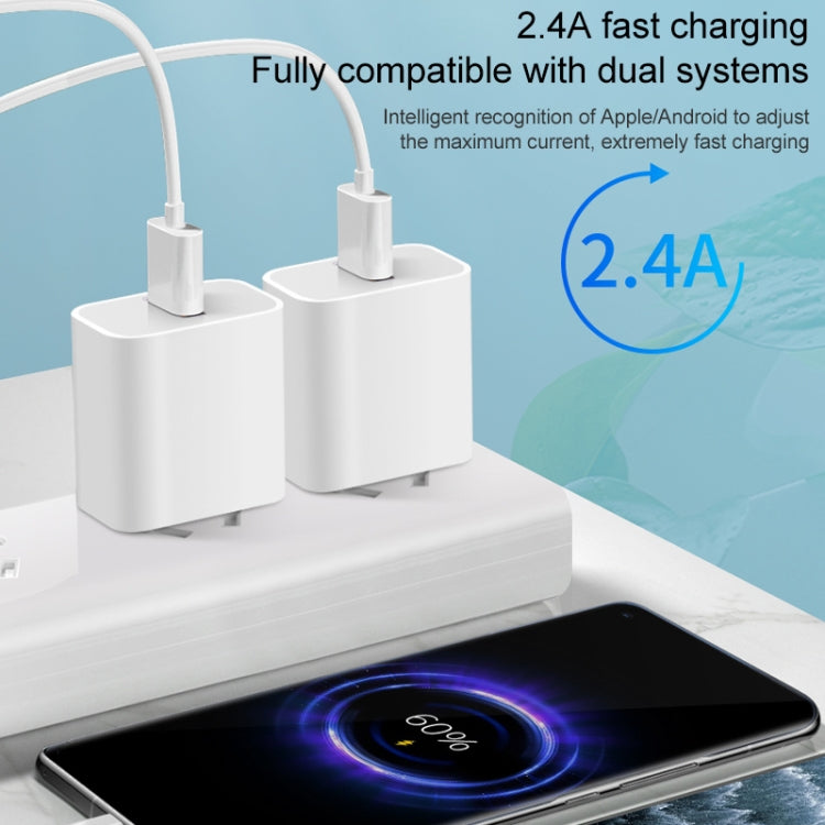 M117 2.4A シングルUSBポートフラッシュ充電器 トラベル充電器 EUプラグ シングルUSB