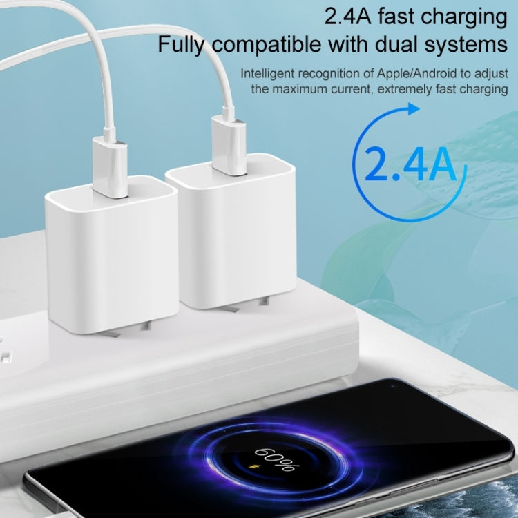 M117 2.4A デュアルUSBポートフラッシュ充電器 トラベル充電器 EUプラグ デュアルUSB