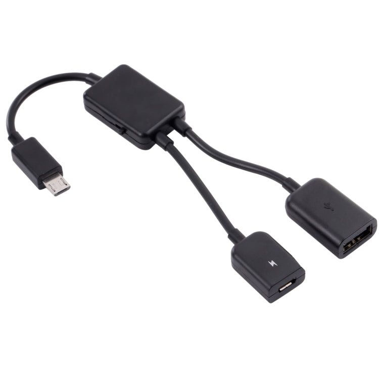 1対2 Micro USB OTGアダプターケーブル