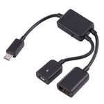 1対2 Micro USB OTGアダプターケーブル