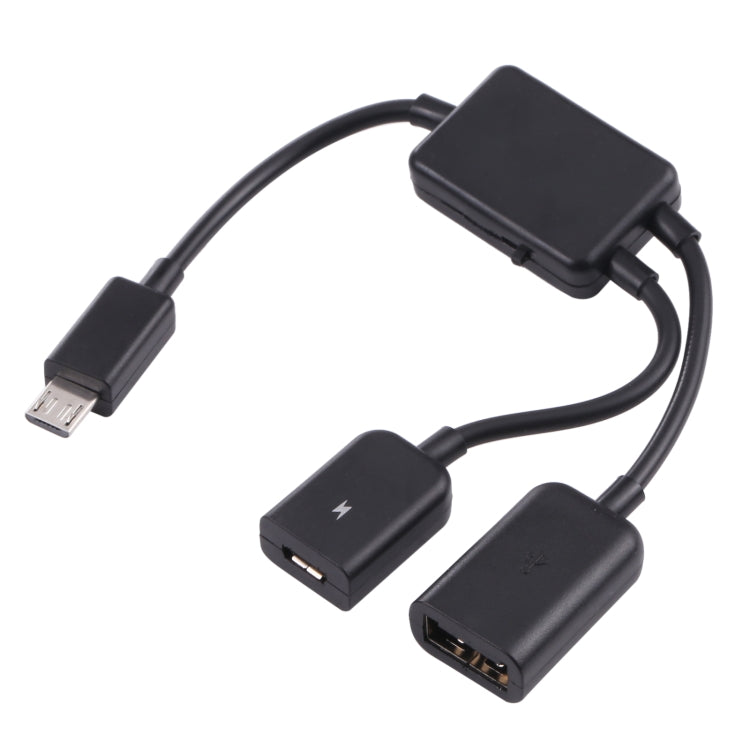 1対2 Micro USB OTGアダプターケーブル
