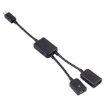 1対2 Micro USB OTGアダプターケーブル