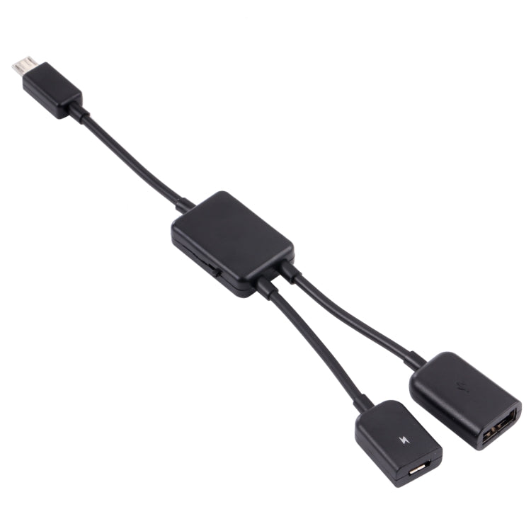 1対2 Micro USB OTGアダプターケーブル