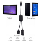 1対2 Micro USB OTGアダプターケーブル
