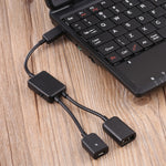 1対2 Micro USB OTGアダプターケーブル