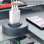 IVON AD37 5A QC 3.0 3ポートUSBトラベルチャージャー、米国プラグ、AD37