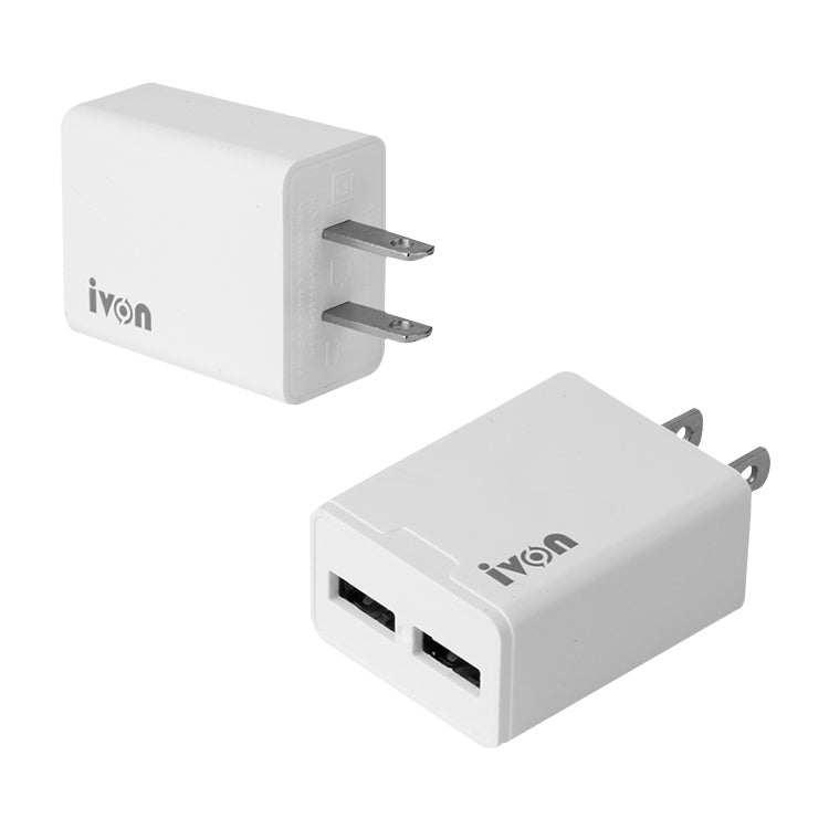 IVON AD38 5V 2.1A デュアルUSBポートトラベルチャージャー、米国プラグ、AD38