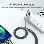 4 in 1 66W 6A USB から 8ピン + Micro USB + デュアル USB-C / Type-C 急速充電データケーブル、ケーブル長さ: 2m、2m、2m 66W