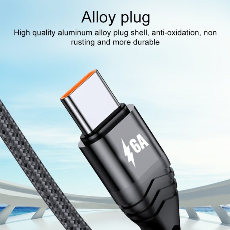 4 in 1 66W 6A USB から 8ピン + Micro USB + デュアル USB-C / Type-C 急速充電データケーブル、ケーブル長さ: 2m、2m、2m 66W