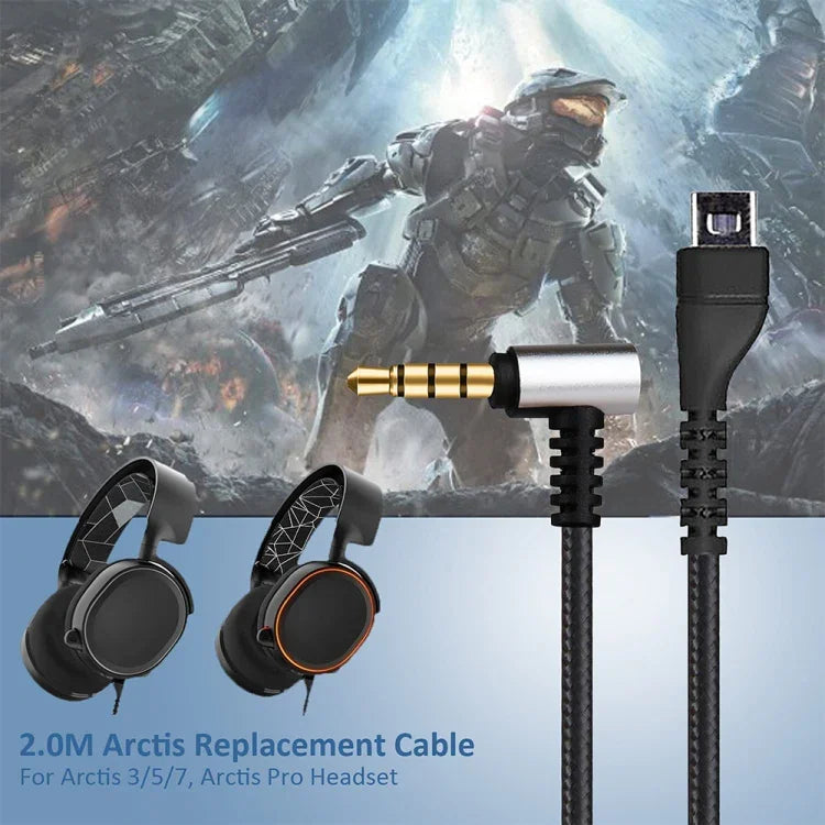 ZS0135 2-in-1 SteelSeries Arctis 3 / 5 / 7用イヤホンオーディオケーブル＋イヤホンアダプターケーブルセット、オーディオケーブル＋アダプターケーブル