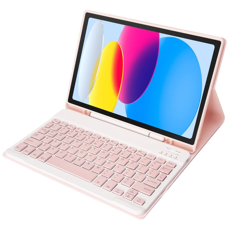 iPad 11 2025 / 第10世代 10.9 2022用 A10B ラムスキンテクスチャ 超薄型 Bluetoothキーボード レザータブレットケース ペンスロット付き, A10B