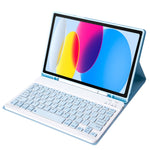 iPad 11 2025 / 第10世代 10.9 2022用 A10B ラムスキンテクスチャ 超薄型 Bluetoothキーボード レザータブレットケース ペンスロット付き, A10B