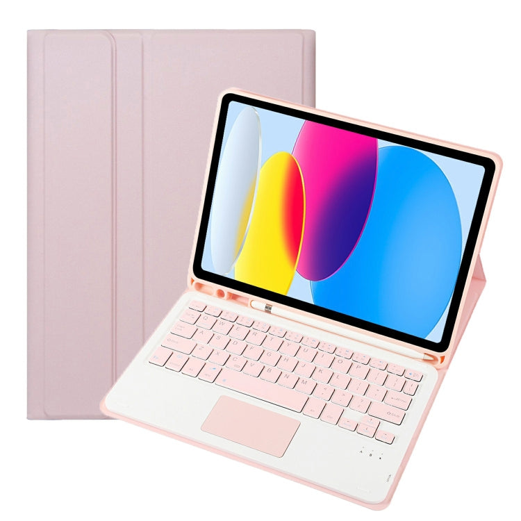iPad 11 2025 / 第10世代 10.9 2022用 A10B-A ラムスキンテクスチャ Bluetoothタッチキーボード レザータブレットケース ペンスロット付き, A10B-A