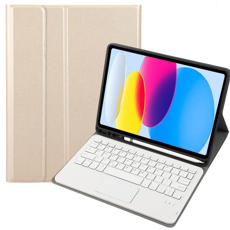iPad 11 2025 / 第10世代 10.9 2022用 A10B-A ラムスキンテクスチャ Bluetoothタッチキーボード レザータブレットケース ペンスロット付き, A10B-A