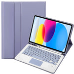 iPad 11 2025 / 第10世代 10.9 2022用 A10B-A ラムスキンテクスチャ Bluetoothタッチキーボード レザータブレットケース ペンスロット付き, A10B-A