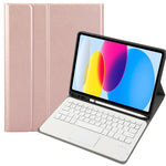 iPad 11 2025 / 第10世代 10.9 2022用 A10B-A ラムスキンテクスチャ Bluetoothタッチキーボード レザータブレットケース ペンスロット付き, A10B-A