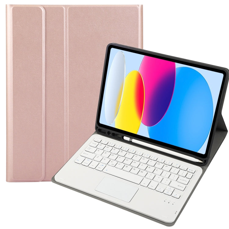 iPad 11 2025 / 第10世代 10.9 2022用 A10B-A ラムスキンテクスチャ Bluetoothタッチキーボード レザータブレットケース ペンスロット付き, A10B-A