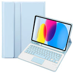 iPad 11 2025 / 第10世代 10.9 2022用 A10B-A ラムスキンテクスチャ Bluetoothタッチキーボード レザータブレットケース ペンスロット付き, A10B-A