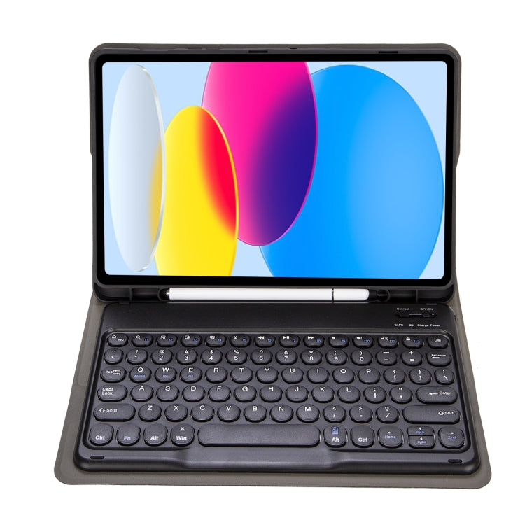 iPad 11 2025 / 第10世代 10.9 2022 YA10B ラムスキンテクスチャー Bluetoothキーボード レザータブレットケース ペンスロット付き, YA10B