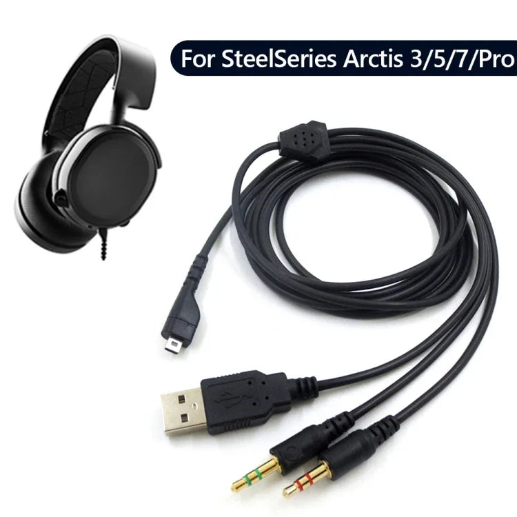 ZS0224 3プラグヘッドホンオーディオケーブル SteelSeries Arctis 3 / 5 / 7 / Pro 用、ZS0224