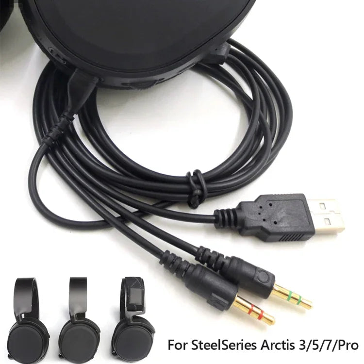 ZS0224 3プラグヘッドホンオーディオケーブル SteelSeries Arctis 3 / 5 / 7 / Pro 用、ZS0224