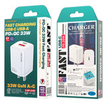 WK WP-U140 33W パワーシリーズ USB+USB-C/Type-C 急速充電器、仕様：USプラグ、33W USプラグ