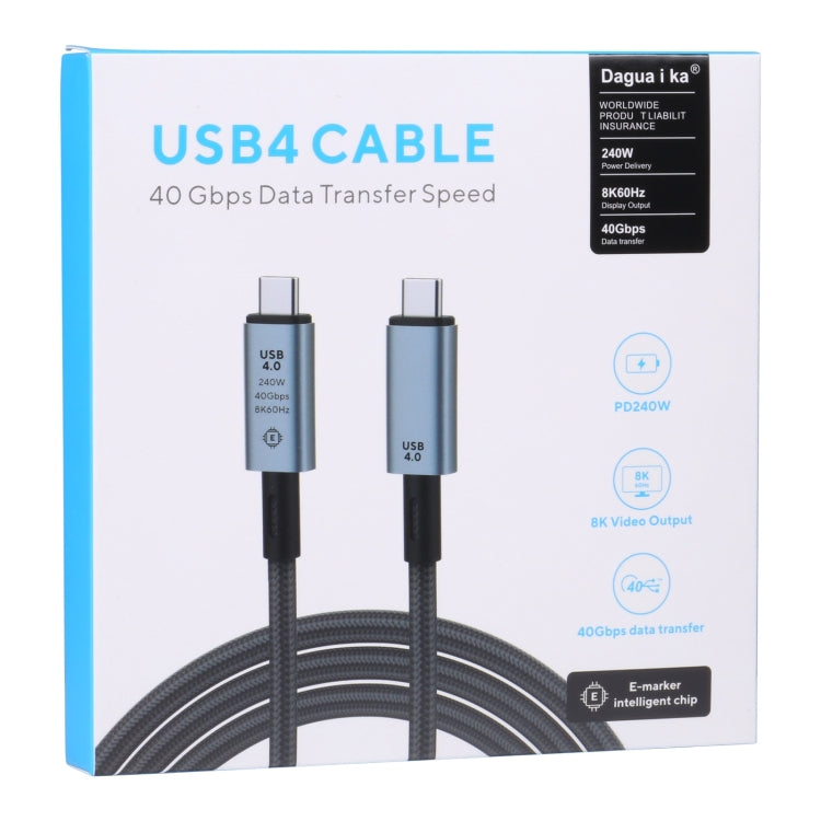 40Gbps 8K USB-C/Type-C から USB-C/Type-C ビデオケーブル USB 4 対応、長さ: 1m、40Gbps Type-C から Type-C