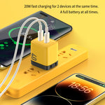 WK WP-U128 40W デュアル USB-C/Type-C インターフェース ガリウムナイトライド充電器、仕様：USプラグ