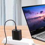 USB-C / Type-Cから4.0 x 1.7mmノートパソコン電源充電ケーブル、ケーブル長：約1.5m、Type-Cから4.0 x 1.7mmバレットヘッドへ