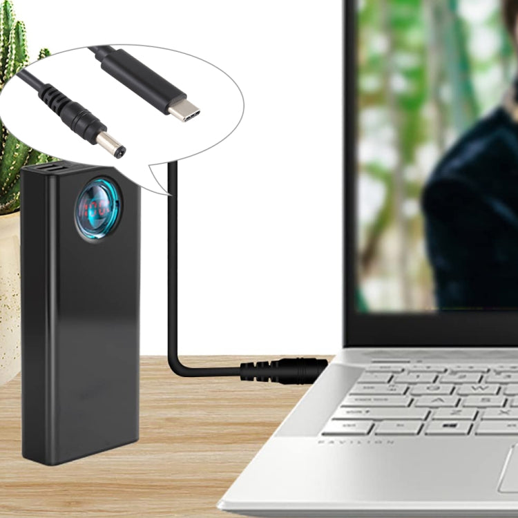 USB-C / Type-C から 5.5 x 2.1mm ノートパソコン用電源充電ケーブル、ケーブル長：約1.5m、Type-C から 5.5 x 2.1mm