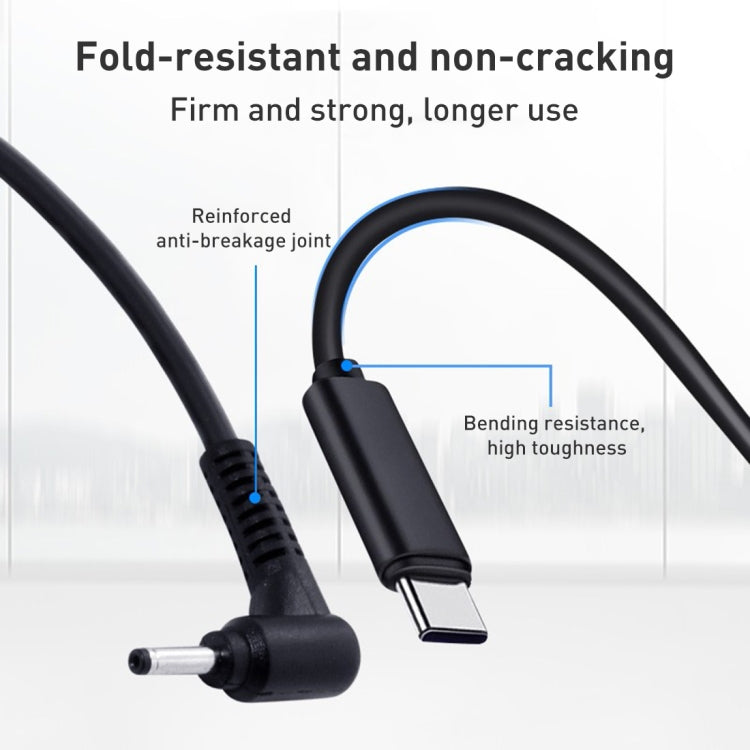 USB-C / Type-C から 4.0 x 1.35mm ノートパソコン用電源充電ケーブル、ケーブル長：約1.5m、Type-C から 4.0 x 1.35mm