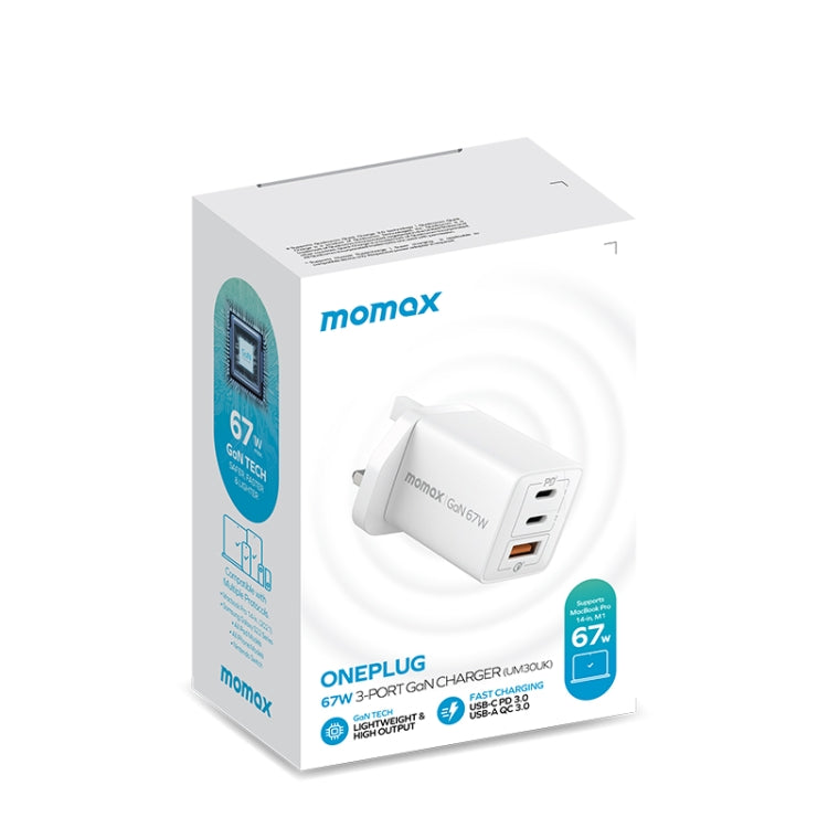 MOMAX UM30 PD 67W 急速チャージャー 電源アダプター、英国プラグ、英国プラグ