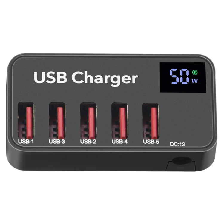 988A 多機能 DC 12V 5ポート USB デジタル表示 急速充電器、988A