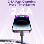 JOYROOM S-AL012A14 マルチカラースシリーズ 2.4A USB to 8ピン 急速充電データケーブル、長さ:1.2m、USB to 8ピン