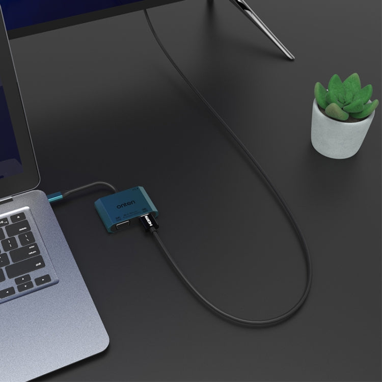 Onten M205 3in1 Type-C to HDMI+VGA+PD 急速充電ビデオコンバーター M205