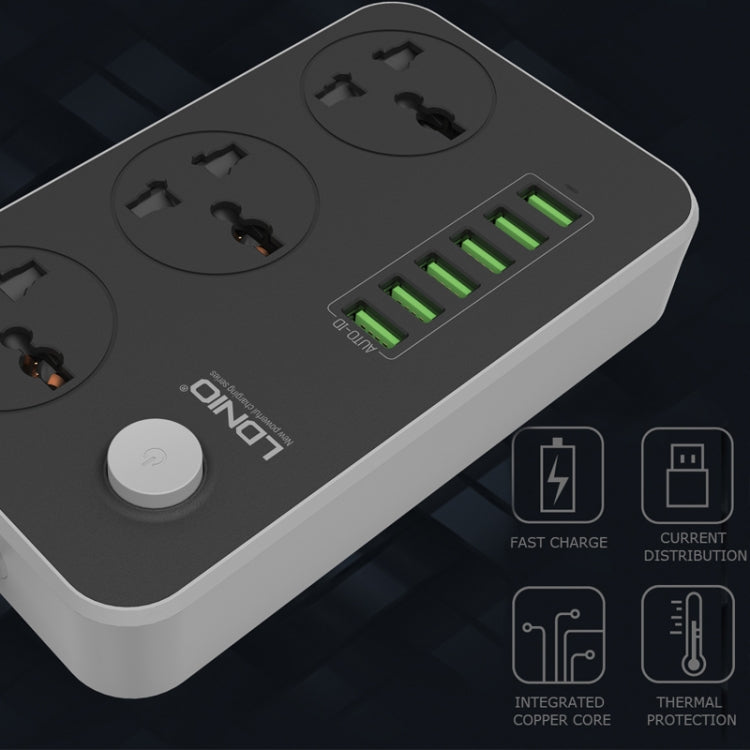 LDNIO SC3604 6ポートUSB 多機能トラベル・ホーム・オフィス用ソケット、ケーブル長さ：2m、米国プラグ、SAS8611AUK、SAS8611AUS、SAS8611BUK、SAS8611BUS、SAS8611EU