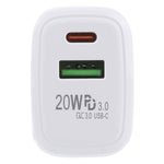 LZ-215A+C 20W QC 3.0 USB + PD 3.0 USB-C / Type-C 急速充電トラベルチャージャー、欧州プラグ、欧州プラグ