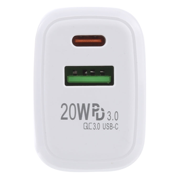LZ-215A+C 20W QC 3.0 USB + PD 3.0 USB-C / Type-C 急速充電トラベルチャージャー、欧州プラグ、欧州プラグ