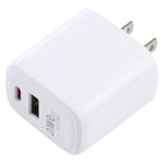 LZ-215A+C 20W QC 3.0 USB + PD 3.0 USB-C / Type-C 急速充電トラベルチャージャー、米国プラグ、米国プラグ