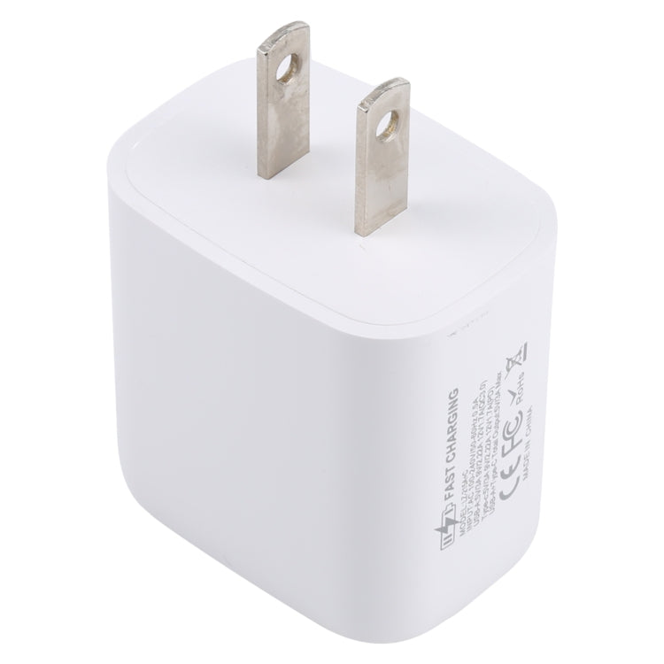 LZ-215A+C 20W QC 3.0 USB + PD 3.0 USB-C / Type-C 急速充電トラベルチャージャー、米国プラグ、米国プラグ