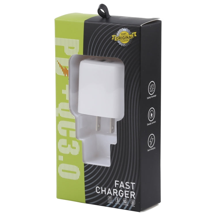 LZ-215A+C 20W QC 3.0 USB + PD 3.0 USB-C / Type-C 急速充電トラベルチャージャー、米国プラグ、米国プラグ