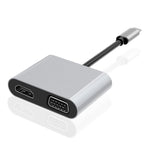 2-in-1 多機能 USB-C / Type-C から HDMI+VGA ハブ ドッキングステーション