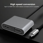 2-in-1 多機能 USB-C / Type-C から HDMI+VGA ハブ ドッキングステーション