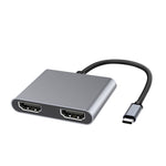 2-in-1 多機能 USB-C / Type-C から デュアル HDMI ハブ ドッキングステーション