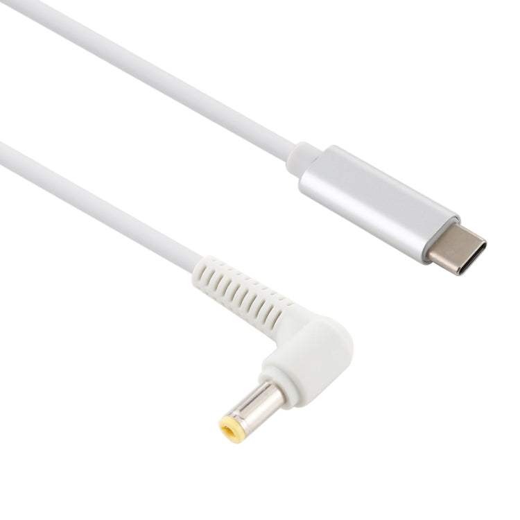 USB-C / Type-C から 5.5 x 2.5mm ノートパソコン用電源充電ケーブル、ケーブル長：約1.5m、Type-C から 5.5 x 2.5mm（L字型）